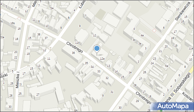 Gniezno, Króla Bolesława Chrobrego, 12b, mapa Gniezna