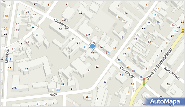 Gniezno, Króla Bolesława Chrobrego, 32, mapa Gniezna