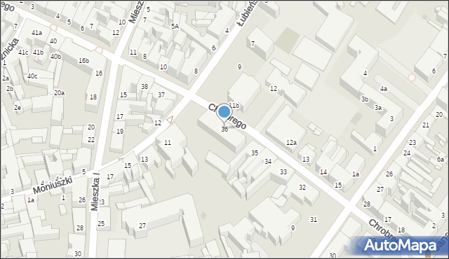 Gniezno, Króla Bolesława Chrobrego, 36, mapa Gniezna