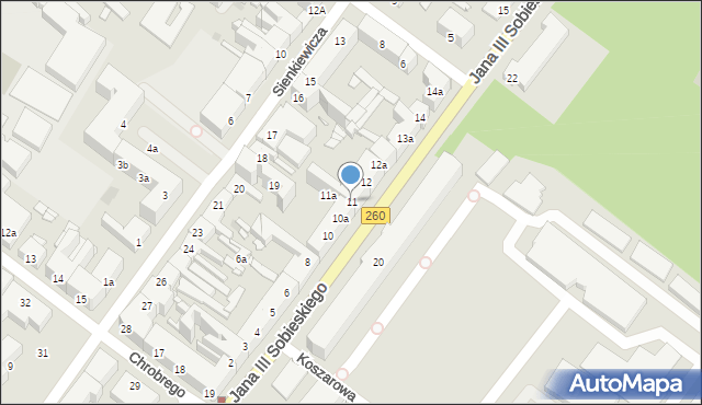 Gniezno, Króla Jana III Sobieskiego, 11, mapa Gniezna