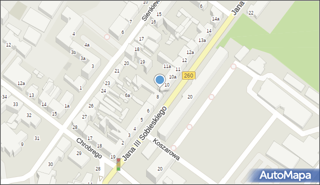 Gniezno, Króla Jana III Sobieskiego, 9, mapa Gniezna