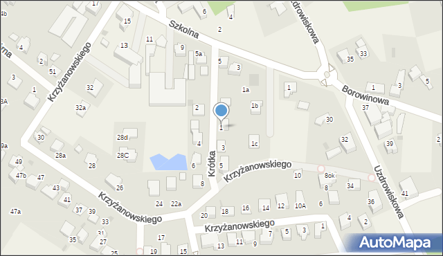 Goczałkowice-Zdrój, Krótka, 1, mapa Goczałkowice-Zdrój