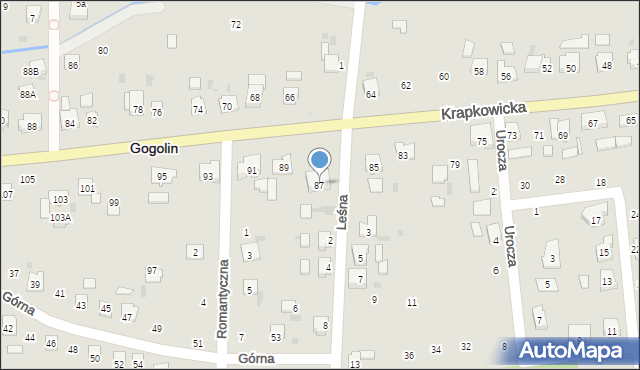 Gogolin, Krapkowicka, 87, mapa Gogolin