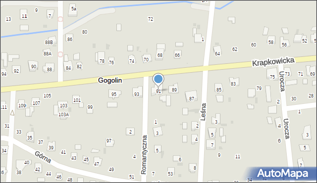 Gogolin, Krapkowicka, 91, mapa Gogolin