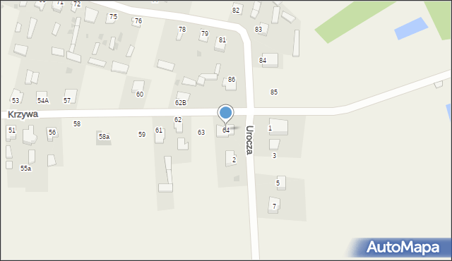 Gołąb, Krzywa, 64, mapa Gołąb