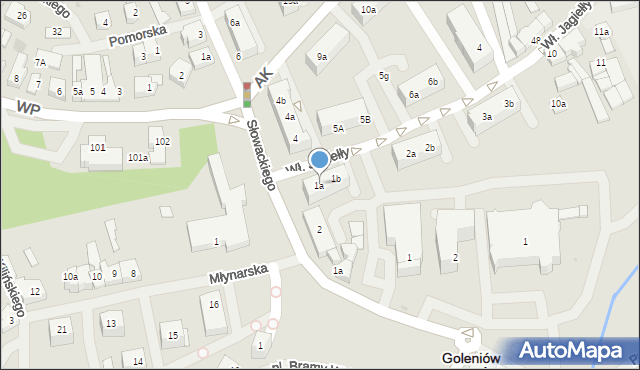 Goleniów, Króla Władysława Jagiełły, 1a, mapa Goleniów