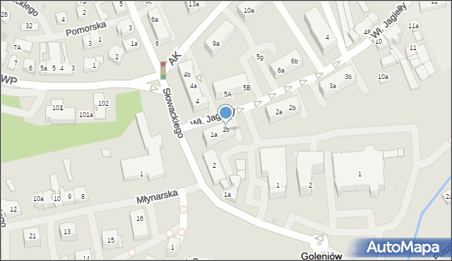 Goleniów, Króla Władysława Jagiełły, 1b, mapa Goleniów