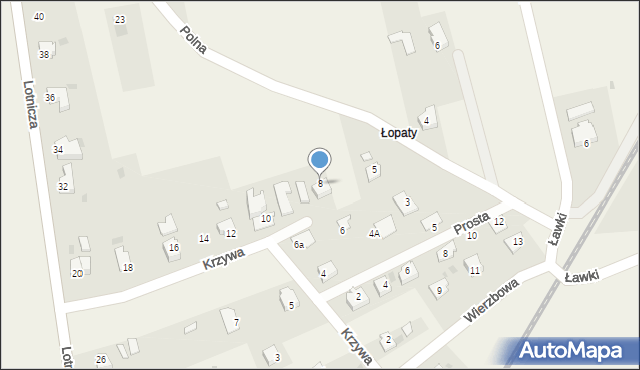 Goleszów, Krzywa, 8, mapa Goleszów