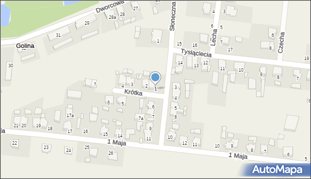 Golina, Krótka, 1, mapa Golina