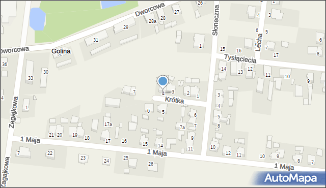 Golina, Krótka, 4, mapa Golina