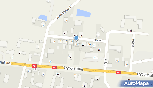 Gomulin-Kolonia, Królowej Bony, 10, mapa Gomulin-Kolonia