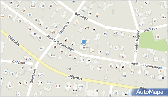 Góra Kalwaria, Króla Jana III Sobieskiego, 22, mapa Góra Kalwaria