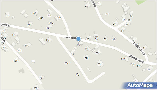 Gorlice, Krakowska, 61, mapa Gorlic