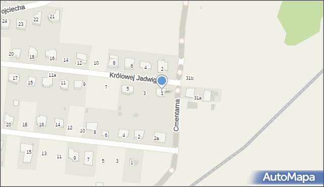 Gorzkowice, Królowej Jadwigi, 1, mapa Gorzkowice