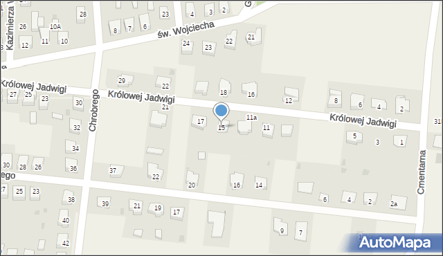 Gorzkowice, Królowej Jadwigi, 15, mapa Gorzkowice