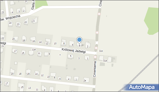 Gorzkowice, Królowej Jadwigi, 4, mapa Gorzkowice