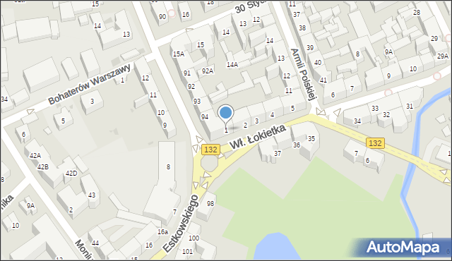 Gorzów Wielkopolski, Króla Władysława Łokietka, 1, mapa Gorzów Wielkopolski