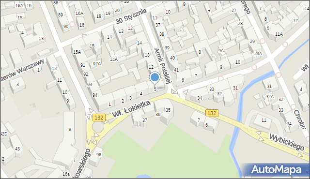 Gorzów Wielkopolski, Króla Władysława Łokietka, 5, mapa Gorzów Wielkopolski