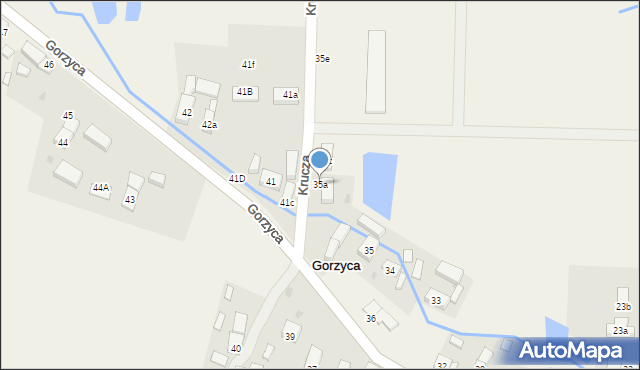 Gorzyca, Krucza, 3, mapa Gorzyca