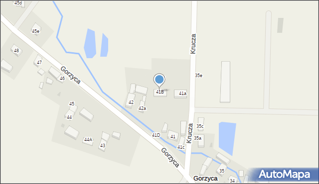 Gorzyca, Krucza, 5, mapa Gorzyca