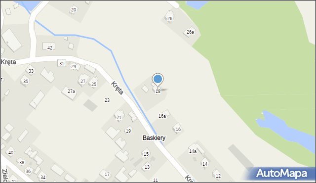 Gorzyce, Kręta, 18, mapa Gorzyce