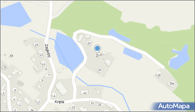 Gorzyce, Kręta, 22, mapa Gorzyce