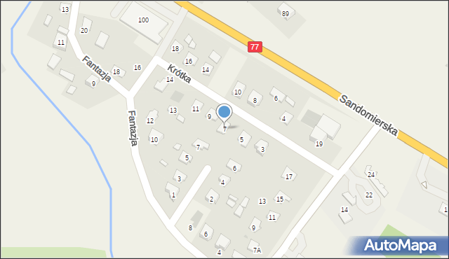 Gorzyce, Krótka, 7, mapa Gorzyce