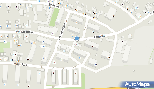 Gostyń, Króla Władysława Łokietka, 1A, mapa Gostyń