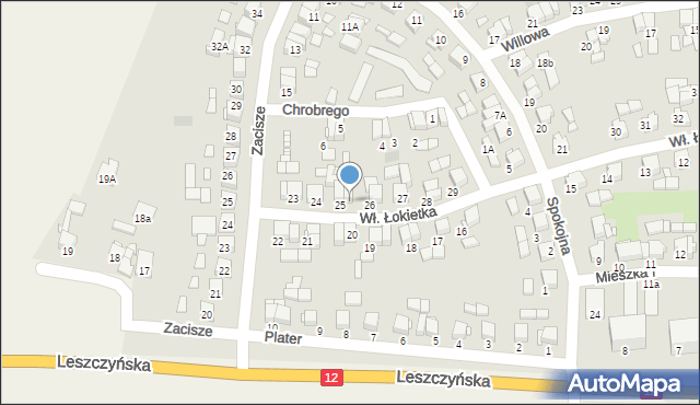 Gostyń, Króla Władysława Łokietka, 25A, mapa Gostyń