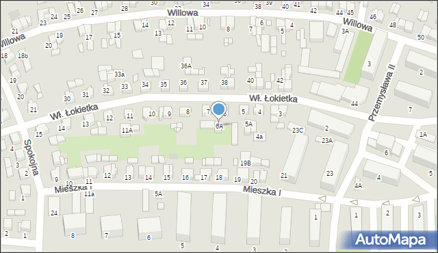 Gostyń, Króla Władysława Łokietka, 6A, mapa Gostyń