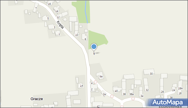 Gracze, Kręta, 6, mapa Gracze