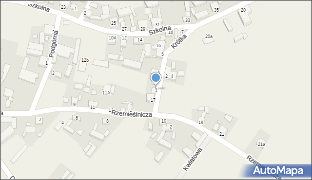 Gradowice, Krótka, 1, mapa Gradowice