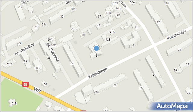 Grajewo, Krasickiego Ignacego, bp., 2, mapa Grajewo
