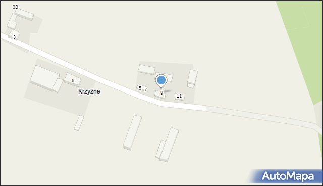 Granowiec, Krzyżna, 9, mapa Granowiec