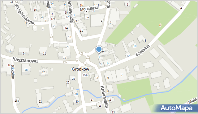 Grodków, Krakowska, 1, mapa Grodków