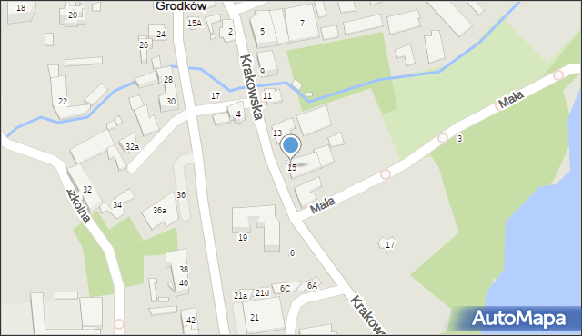 Grodków, Krakowska, 15, mapa Grodków