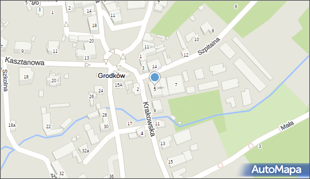 Grodków, Krakowska, 5, mapa Grodków