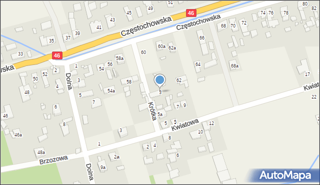 Grodziec, Krótka, 3, mapa Grodziec