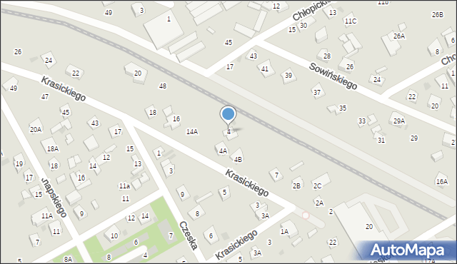 Grodzisk Mazowiecki, Krasickiego Ignacego, bp., 4, mapa Grodzisk Mazowiecki