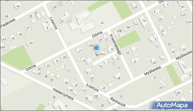 Grodzisk Mazowiecki, Krasińskiego Zygmunta, 7B, mapa Grodzisk Mazowiecki