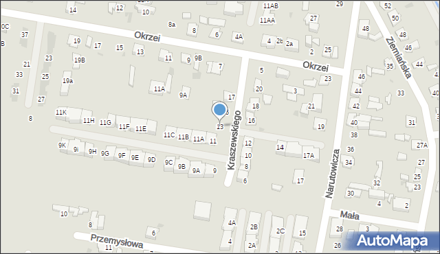 Grodzisk Mazowiecki, Kraszewskiego Józefa Ignacego, 13, mapa Grodzisk Mazowiecki
