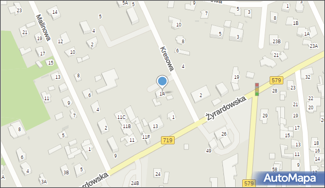 Grodzisk Mazowiecki, Kresowa, 1A, mapa Grodzisk Mazowiecki