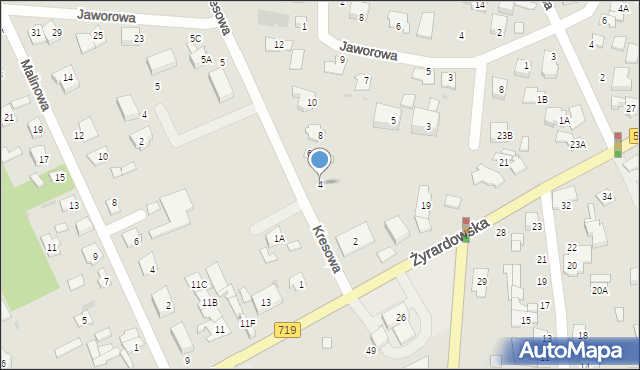 Grodzisk Mazowiecki, Kresowa, 4, mapa Grodzisk Mazowiecki