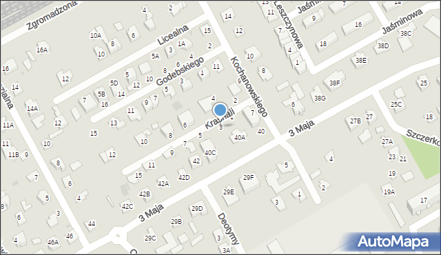 Grodzisk Mazowiecki, Krasnali, 3, mapa Grodzisk Mazowiecki