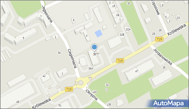 Grodzisk Mazowiecki, Królewska, 36, mapa Grodzisk Mazowiecki