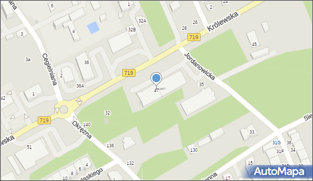 Grodzisk Mazowiecki, Królewska, 47, mapa Grodzisk Mazowiecki