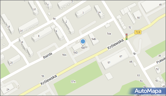 Grodzisk Mazowiecki, Królewska, 54C, mapa Grodzisk Mazowiecki