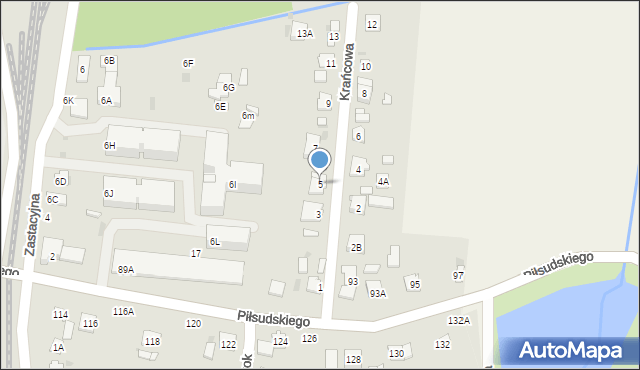 Grójec, Krańcowa, 5, mapa Grójec