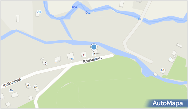 Grudziądz, Krokusowa, 13, mapa Grudziądza