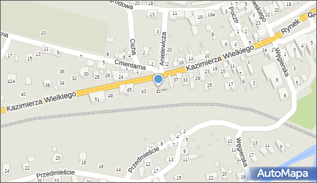 Grybów, Króla Kazimierza Wielkiego, 41, mapa Grybów